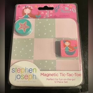 Stephen Joseph Mermaid Magnetic Tic-Tac-Toe - Pink and Gray